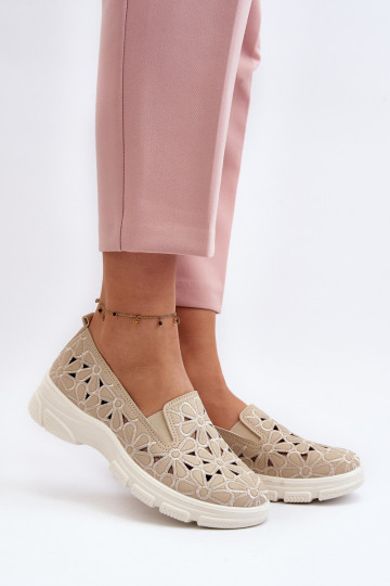 met elementen van opengeInerkt schoenen Dames beige Emilei 2