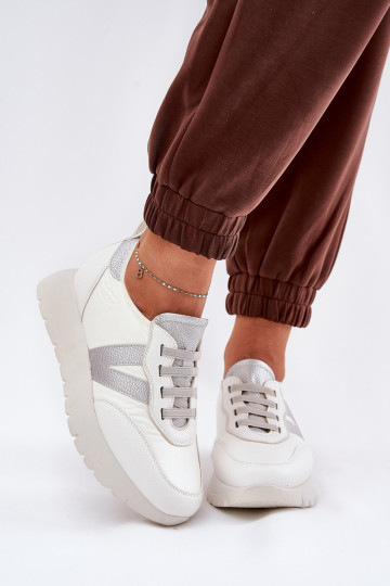 Sportieve schoenen Moteriške met platform Vinceza 58510 in wit
