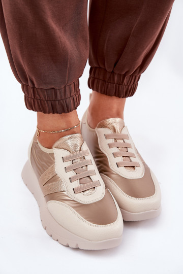 Sportieve schoenen Moteriške met platform Vinceza 58510 in goud