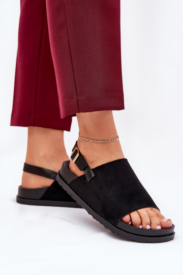Dames sandalen van kunstsuède met plateau 2