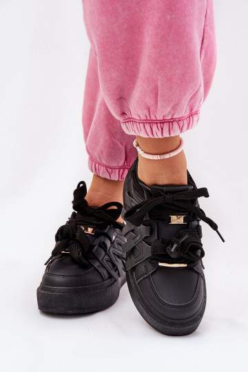 Kunstlederen sportieve schoenen met platform 2