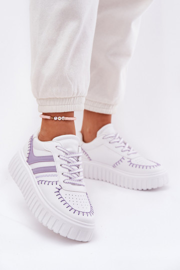 Modelio sneakers dames met plateau in paars Ofenale