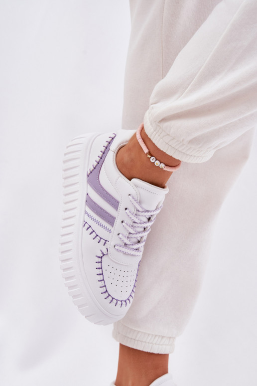 Sneakers model schoenen Dames met platform Paars Ofenale Sneakers model schoenen Dames met platform Paars Ofenale