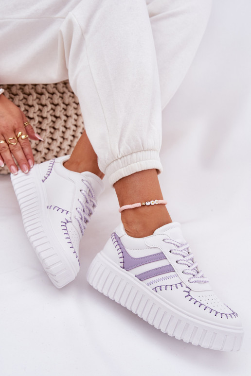 Sneakers model schoenen Dames met platform Paars Ofenale Sneakers model schoenen Dames met platform Paars Ofenale
