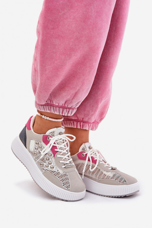 sportschoenen Dames met rooster En studs grijs Ogalda sportschoenen Dames met rooster En studs grijs Ogalda