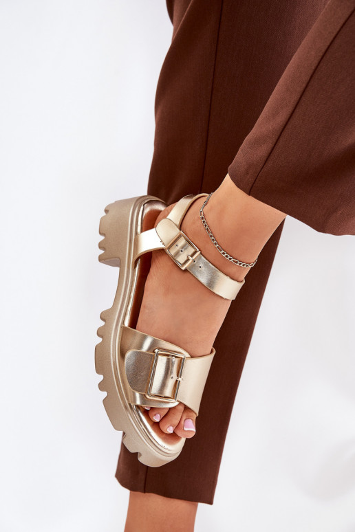 Eko Dames sandalen Dames met gespen gouden kleur Gofielle