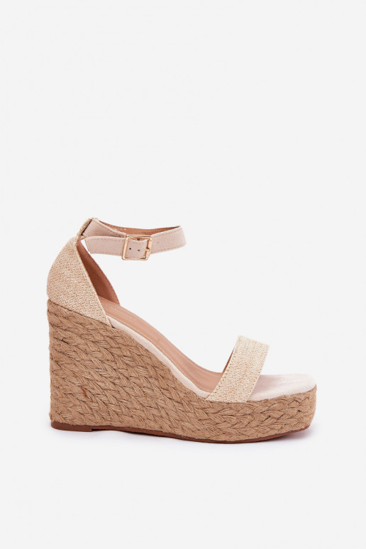 Dames sandalen Op de INig Met Vlecht beige Adelio