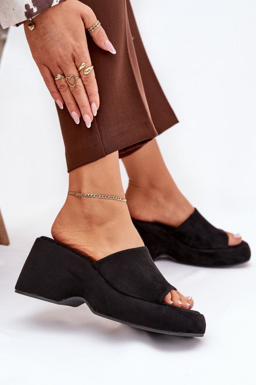 Eko Dames suède pantoffels met platform I Koturnie zInart Afisal