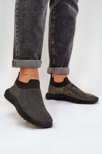 instap sportieve schoenen voor vrouwen met decoratie D&A TIN121 zwarte kleur