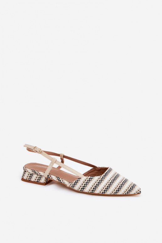 Ballerinas Dames Ze Szpiczastymi Noskami Op Delicaatm Obcasie beige Abroes Ballerinas Dames Ze Szpiczastymi Noskami Op Delicaatm Obcasie beige Abroes