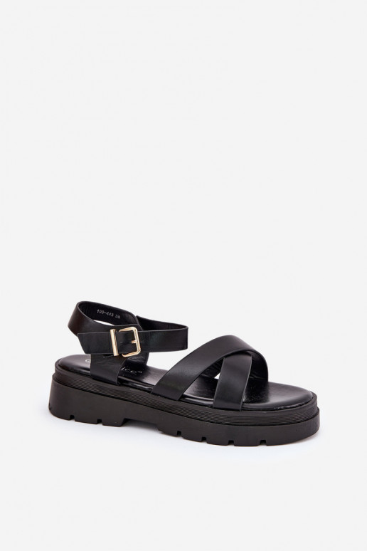 Dames sandalen met platform van ecoleer zInart Gevinniser