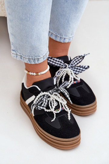 Modelio sneakers met platform en mooie details zwarte kleur Vinness 2