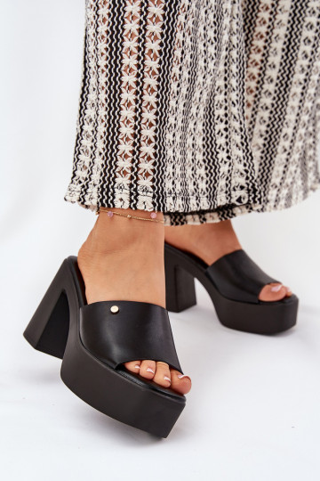Dames Slippers van ecoleer met hakken en platform zInart Tamirella 2