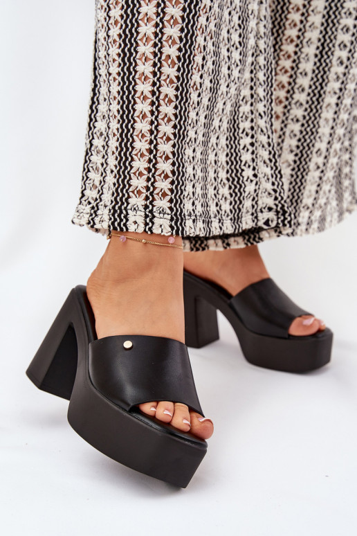 Dames Slippers van ecoleer met hakken en platform zInart Tamirella Dames Slippers van ecoleer met hakken en platform zInart Tamirella