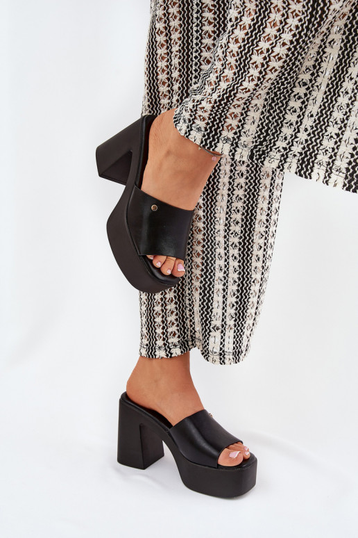 Dames Slippers van ecoleer met hakken en platform zInart Tamirella Dames Slippers van ecoleer met hakken en platform zInart Tamirella