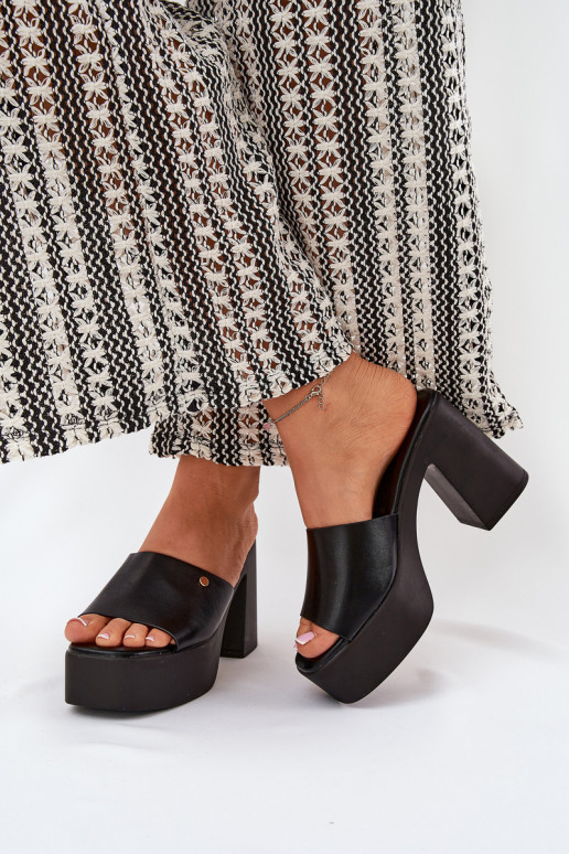 Dames Slippers van ecoleer met hakken en platform zInart Tamirella Dames Slippers van ecoleer met hakken en platform zInart Tamirella