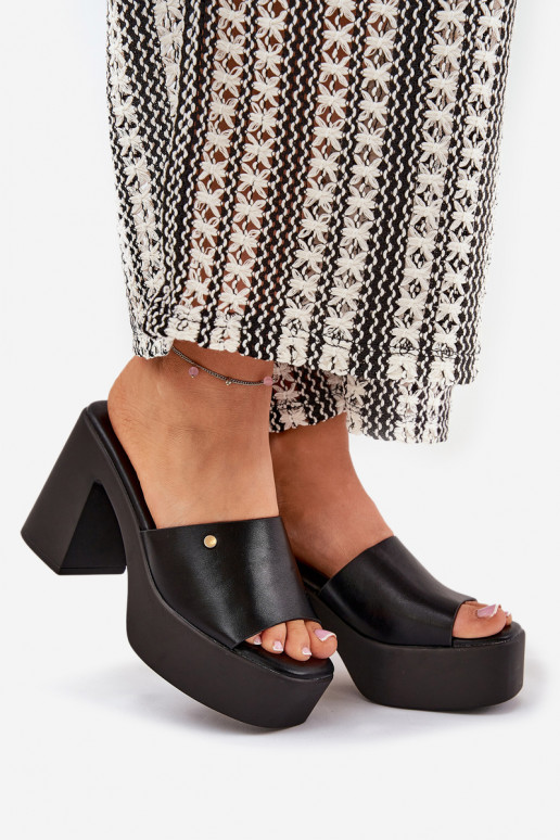 Dames Slippers van ecoleer met hakken en platform zInart Tamirella Dames Slippers van ecoleer met hakken en platform zInart Tamirella