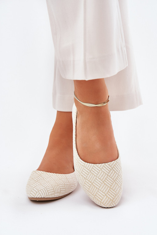 Ballerinas Dames plat met glans gouden kleur Tatorelis