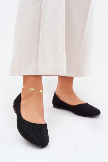Ballerina's Dames Flat met Glans Zwarte kleur Tatorelis 2