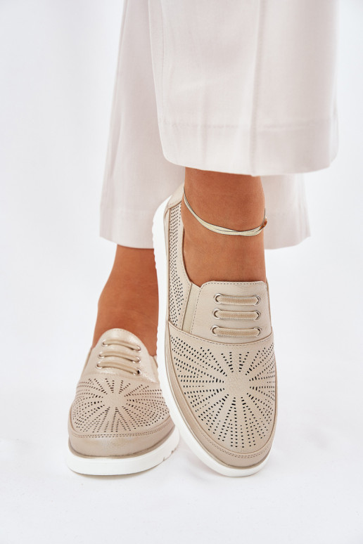 schoenen Dames Persistent model met elementen van opengeInerkt gouden kleur Azethia