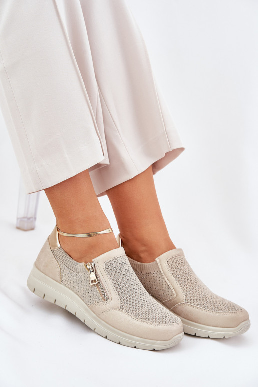 schoenen Dames met platform met ritssluitingen gouden kleur Leanae