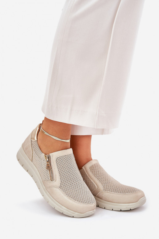 schoenen Dames met platform met ritssluitingen gouden kleur Leanae