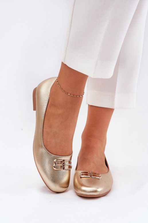 Elegante stijl Ballerinas Dames met ornamenten Vinceza 62206 gouden kleur