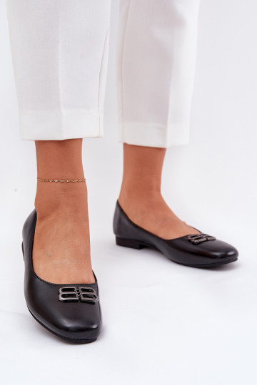 Elegante ballerina's voor dames met ornamenten Vinceza 62206 in zwart
