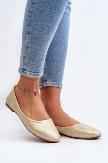 Leer Het klassieke model Ballerinas gouden kleur Stacee 2