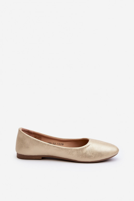 Leer Het klassieke model Ballerinas gouden kleur Stacee