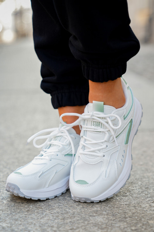 Sportschoenen Dames Big Star NN274A095 HI-POLY SYSTEM wit-groen Sportschoenen Dames Big Star NN274A095 HI-POLY SYSTEM wit-groen