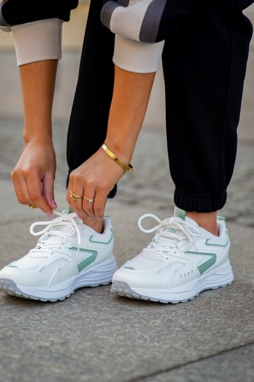 Sportschoenen Dames Big Star NN274A095 HI-POLY SYSTEM wit-groen Sportschoenen Dames Big Star NN274A095 HI-POLY SYSTEM wit-groen