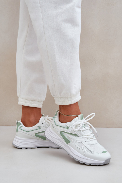 Sportschoenen Dames Big Star NN274A095 HI-POLY SYSTEM wit-groen Sportschoenen Dames Big Star NN274A095 HI-POLY SYSTEM wit-groen