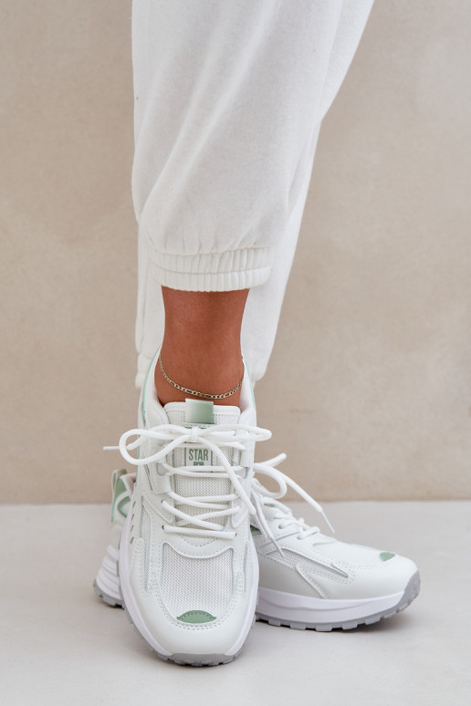 Sportschoenen Dames Big Star NN274A095 HI-POLY SYSTEM wit-groen Sportschoenen Dames Big Star NN274A095 HI-POLY SYSTEM wit-groen