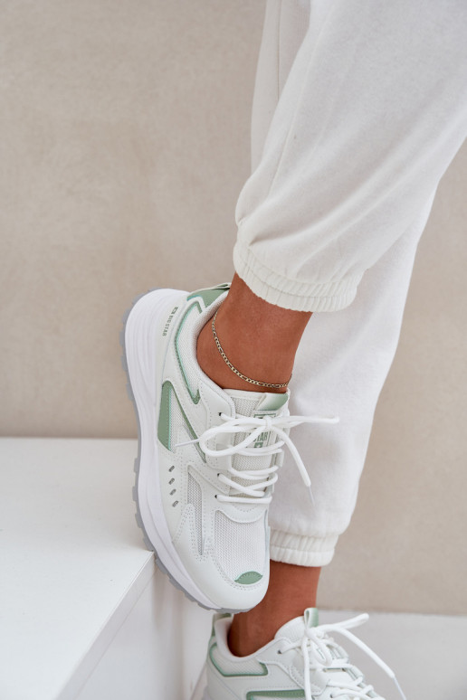 Sportschoenen Dames Big Star NN274A095 HI-POLY SYSTEM wit-groen Sportschoenen Dames Big Star NN274A095 HI-POLY SYSTEM wit-groen