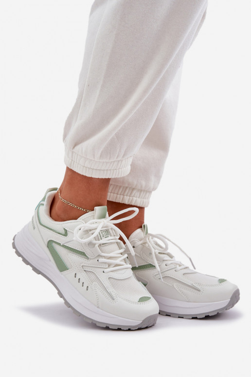 Sportschoenen Dames Big Star NN274A095 HI-POLY SYSTEM wit-groen Sportschoenen Dames Big Star NN274A095 HI-POLY SYSTEM wit-groen