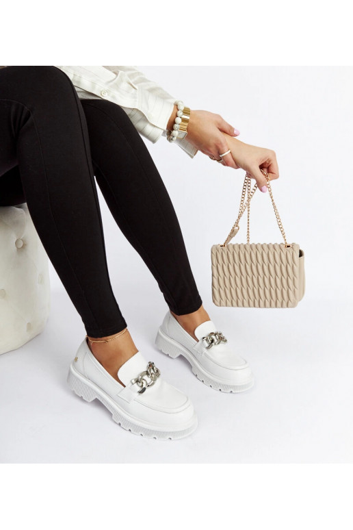 GOE LL2N4038 witte leren mokasijnen