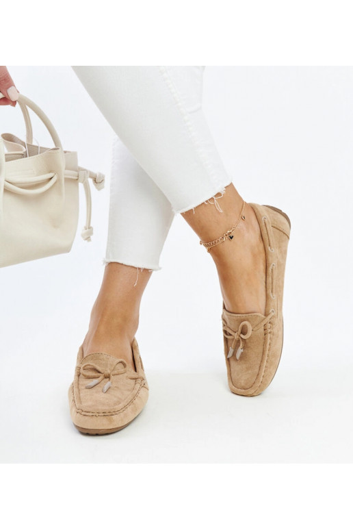 Bruine mocassins met strik Hayam